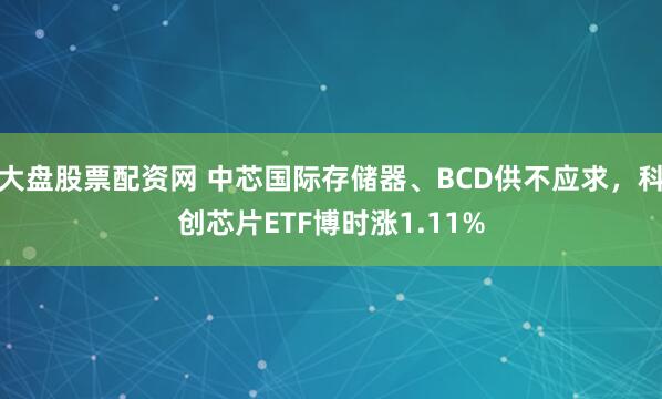 大盘股票配资网 中芯国际存储器、BCD供不应求，科创芯片ETF博时涨1.11%