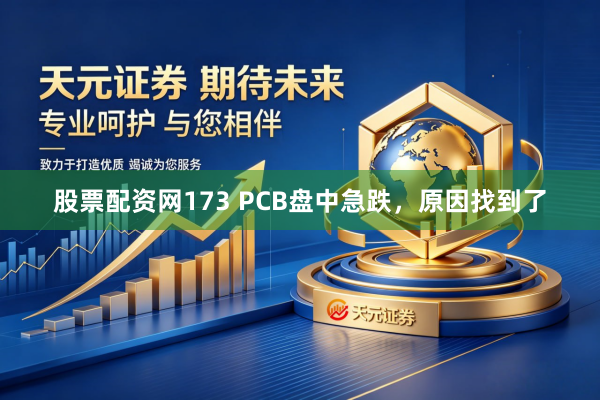 股票配资网173 PCB盘中急跌，原因找到了